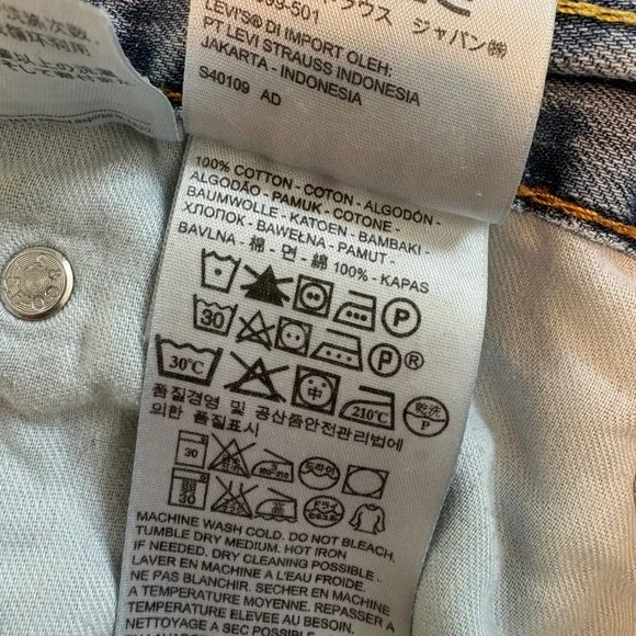 Levi's 505 Jeans Mens W42 L30 Blue Denim Straight Leg Cotton Casual - Picture 10 of 11